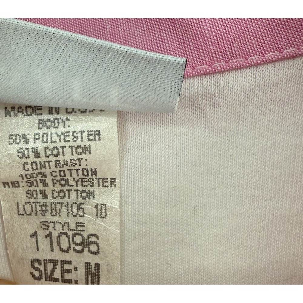 VTG 90s Beach Coastal Preppy White Pink Graff Collared Sweater Top Grandmacore - Picture 5 of 16